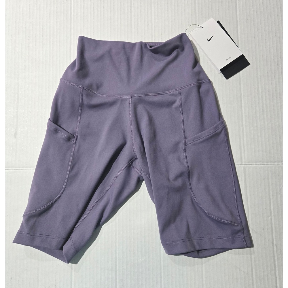 NWT Nike One High-Waisted 8" Biker Shorts - Purple (XS)
